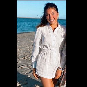 White Linen We Wore What Romper